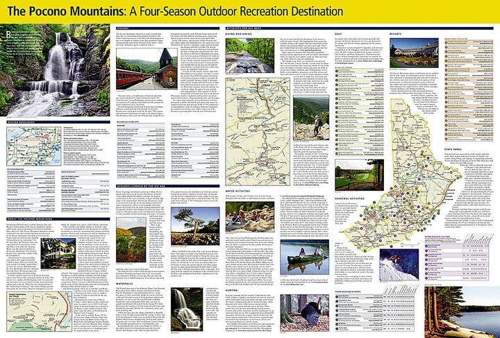 Carte de voyage des montagnes Pocono (Pennsylvanie) | National Geographic carte pliée National Geographic 