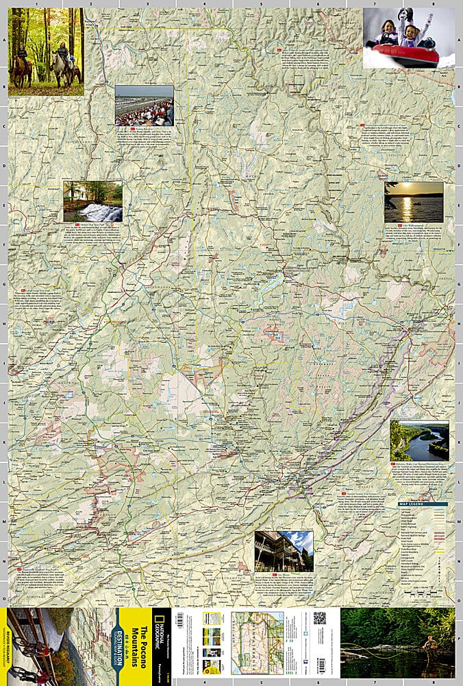 Carte de voyage des montagnes Pocono (Pennsylvanie) | National Geographic carte pliée National Geographic 
