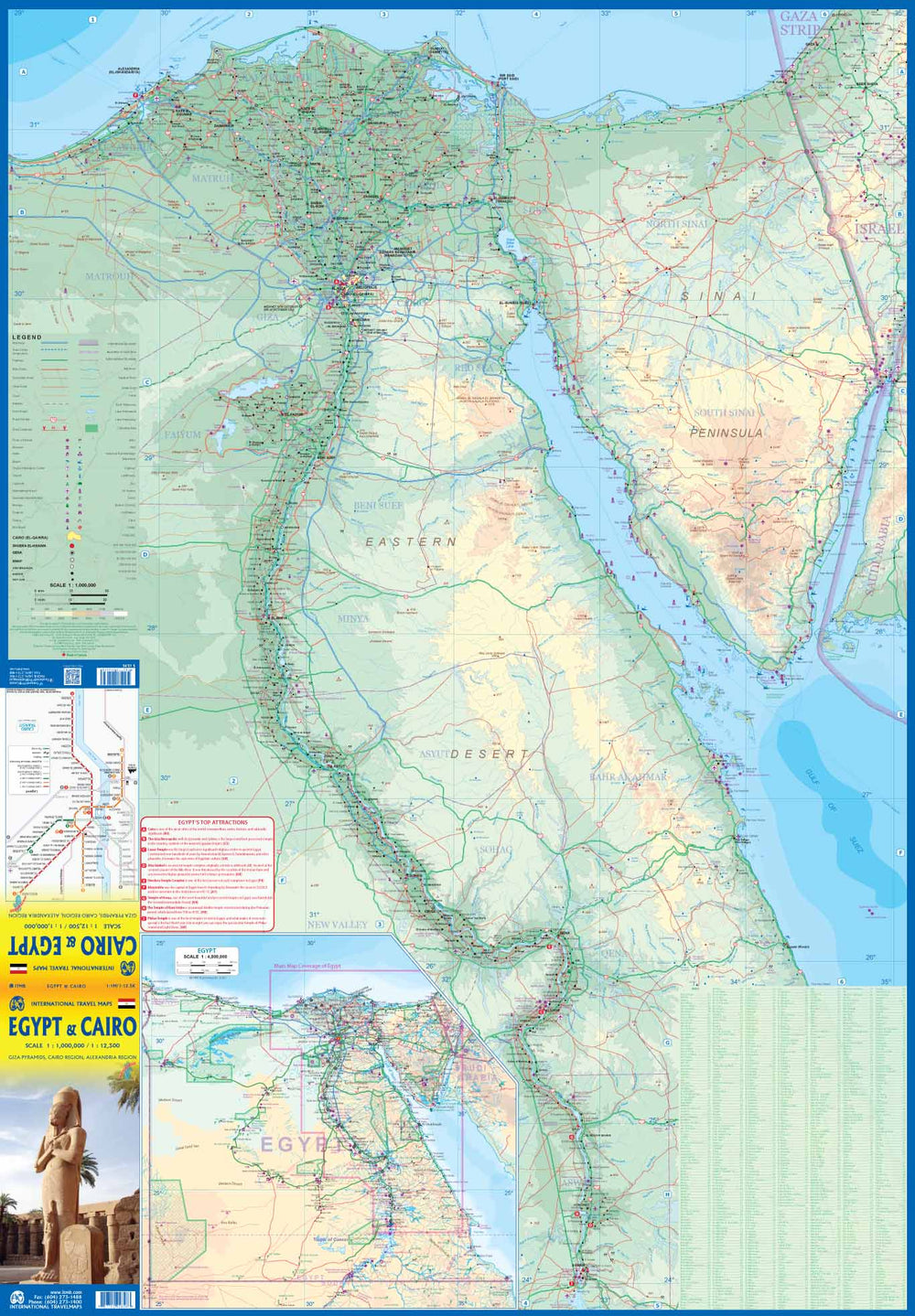 Carte de voyage - Égypte & Plan du Caire | ITM carte pliée ITM 