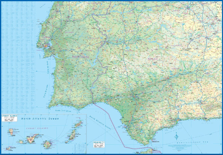 Carte de voyage - Espagne Sud (routes & chemins de fer) | ITM carte pliée ITM 