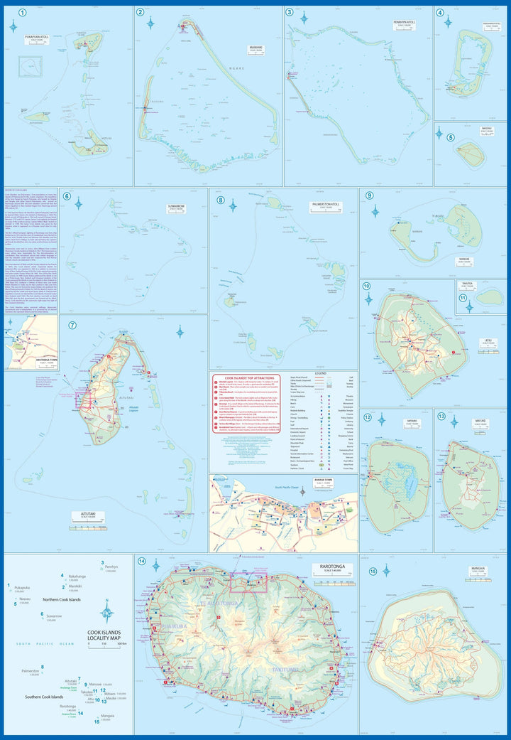 Carte de voyage - Iles Cook & Croisières dans le Pacifique oriental | ITM carte pliée ITM 