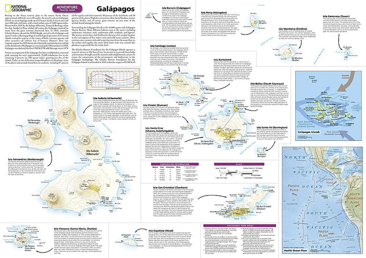 Carte de voyage - Iles Galapagos | National Geographic carte pliée National Geographic 
