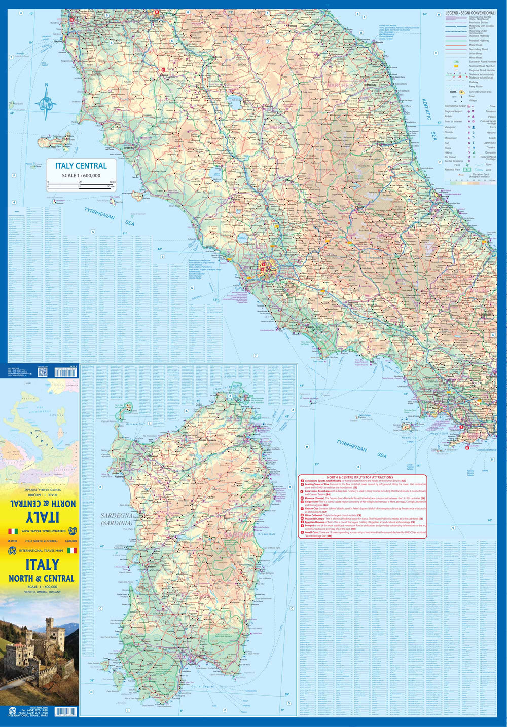 Carte de voyage - Italie Nord et Centre | ITM carte pliée ITM 
