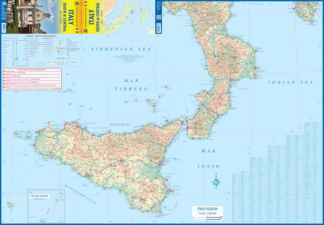 Carte de voyage - Italie Sud et Centre | ITM carte pliée ITM 