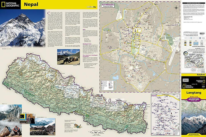 Carte de voyage - Langtang (Népal) | National Geographic carte pliée National Geographic 