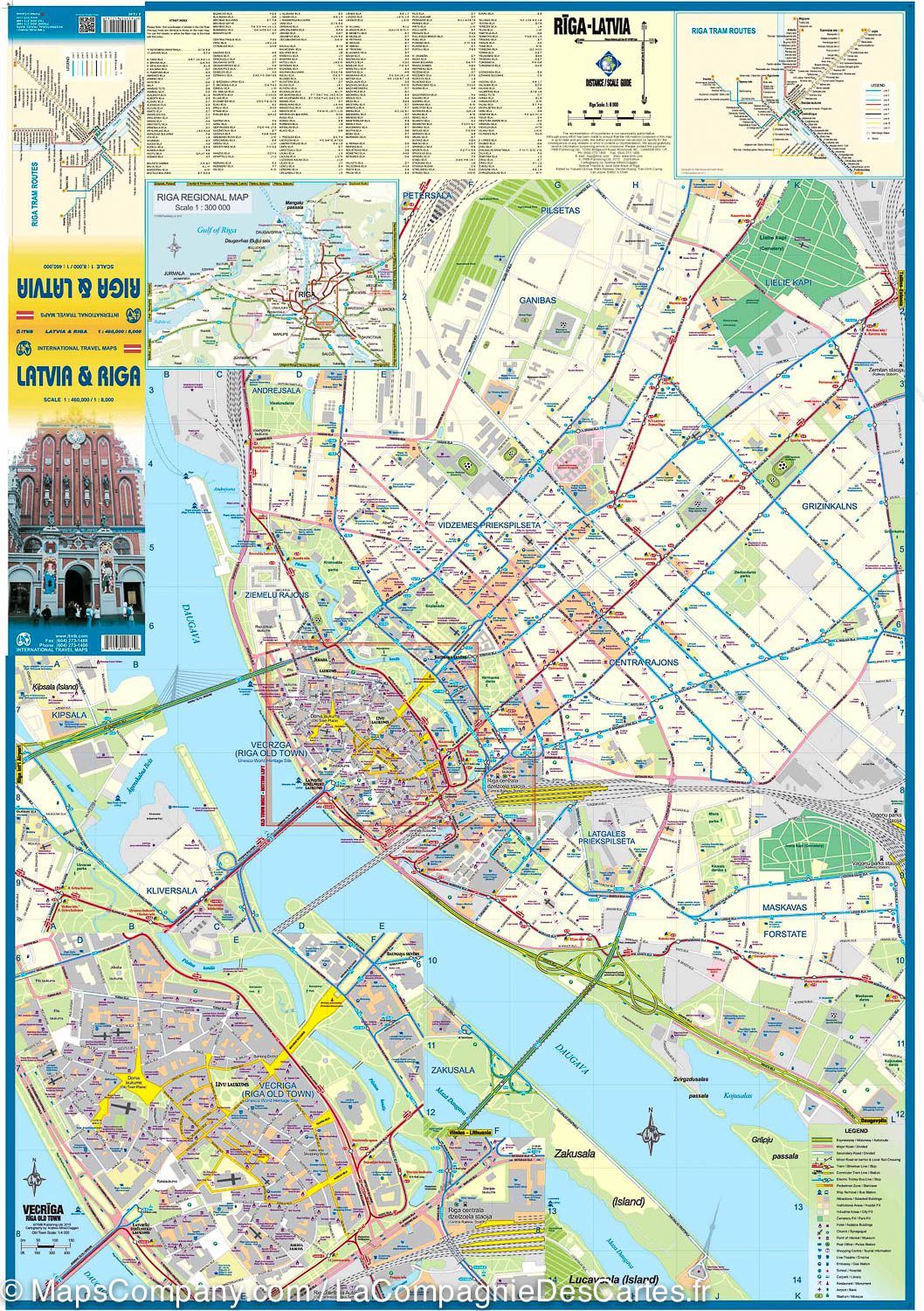 Carte de voyage - Lettonie & Plan de Riga | ITM carte pliée ITM 