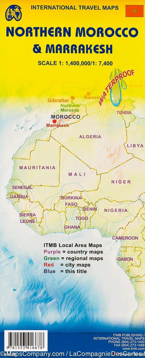Carte de voyage - Maroc Nord & Plan de Marrakech | ITM carte pliée ITM 