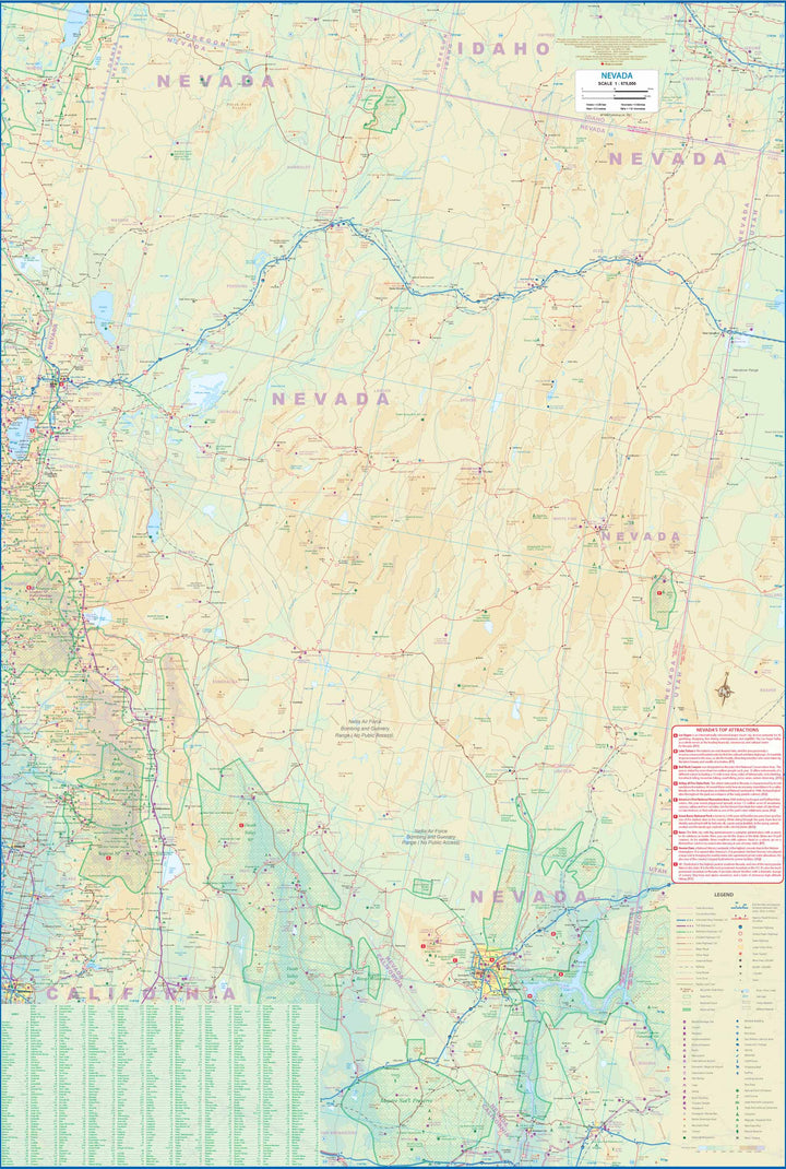 Carte de voyage - Nevada & Californie du Nord | ITM carte pliée ITM 