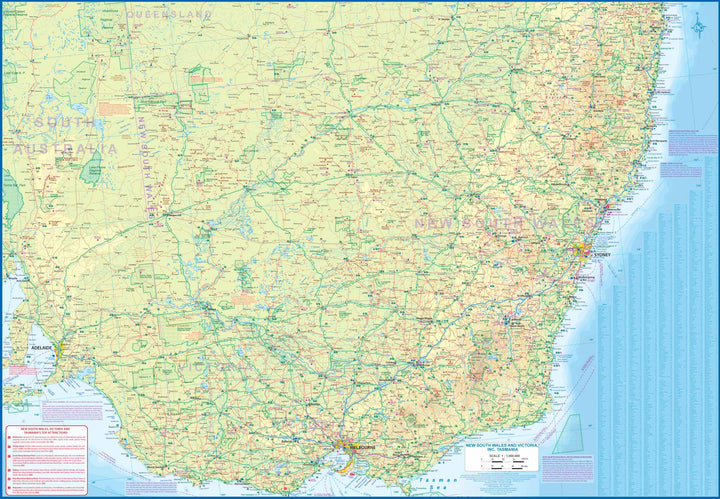 Carte de voyage - Nouvelle-Galles du Sud, Victoria & Tasmanie | ITM carte pliée ITM 