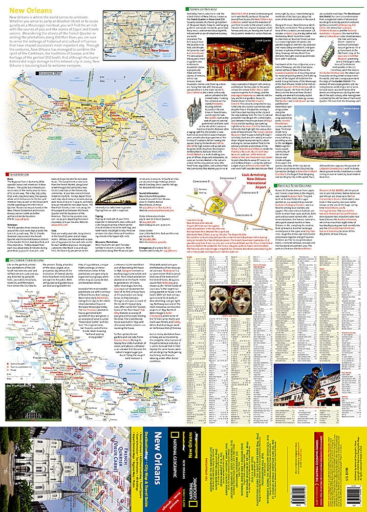 Carte de voyage - Nouvelle-Orléans (Louisiane) | National Geographic carte pliée National Geographic 