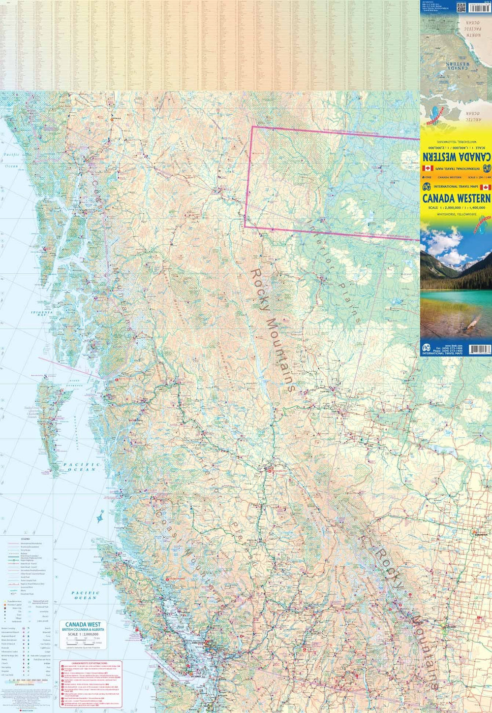 Carte de voyage de l'ouest du Canada | ITM - La Compagnie des Cartes
