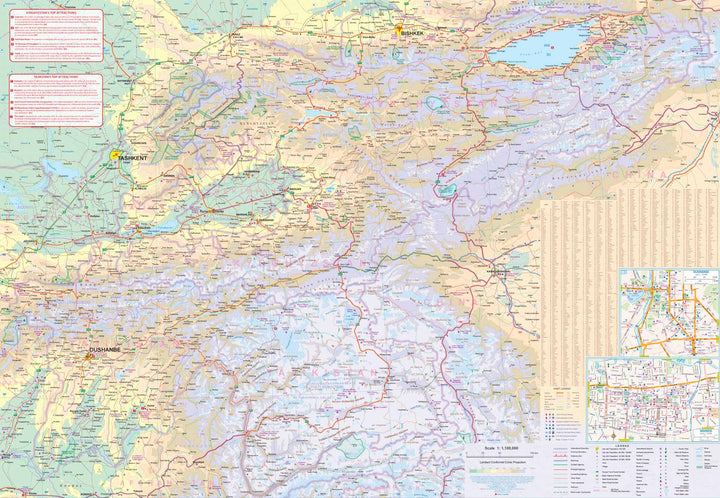 Carte de voyage - Ouzbékistan, Kyrgyzstan & Tadjikistan | ITM carte pliée ITM 