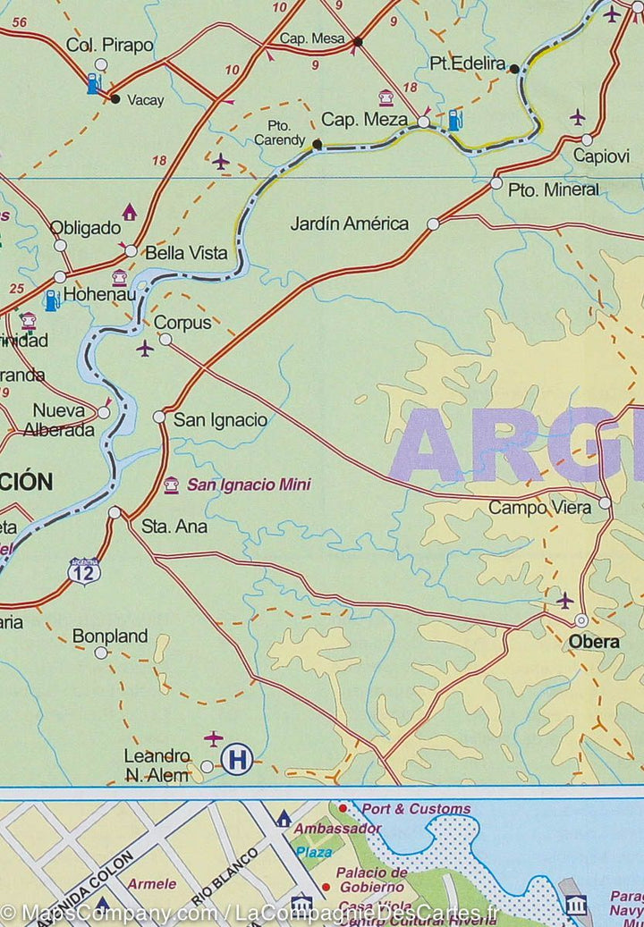 Carte de voyage - Paraguay & Bolivie Sud | ITM carte pliée ITM 