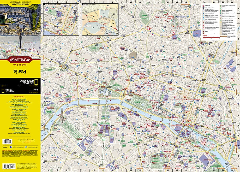 Carte de voyage - Paris, France | National Geographic Maps carte pliée National Geographic 