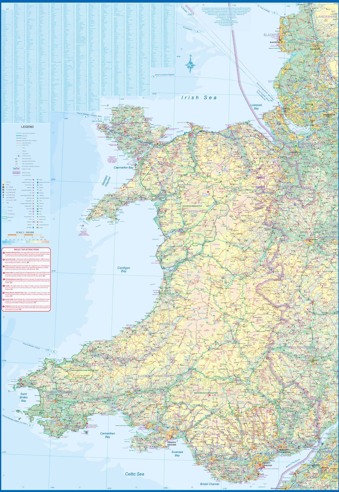 Carte de voyage - Pays de Galles & Plan de Cardiff | ITM carte pliée ITM 