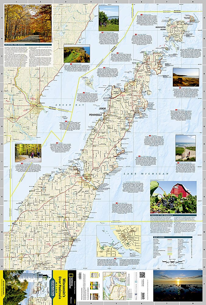 Carte de voyage - Péninsule des portes du Wisconsin | National Geographic carte pliée National Geographic 