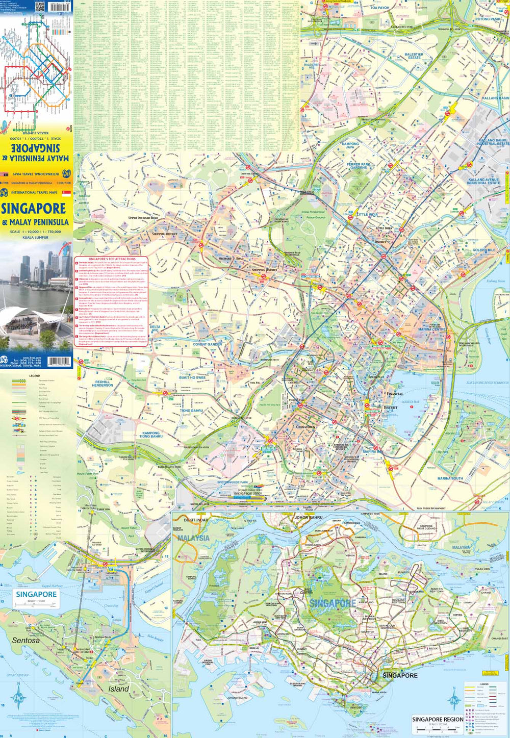 Carte de voyage - Péninsule malaise & Plan de Singapour | ITM carte pliée ITM 