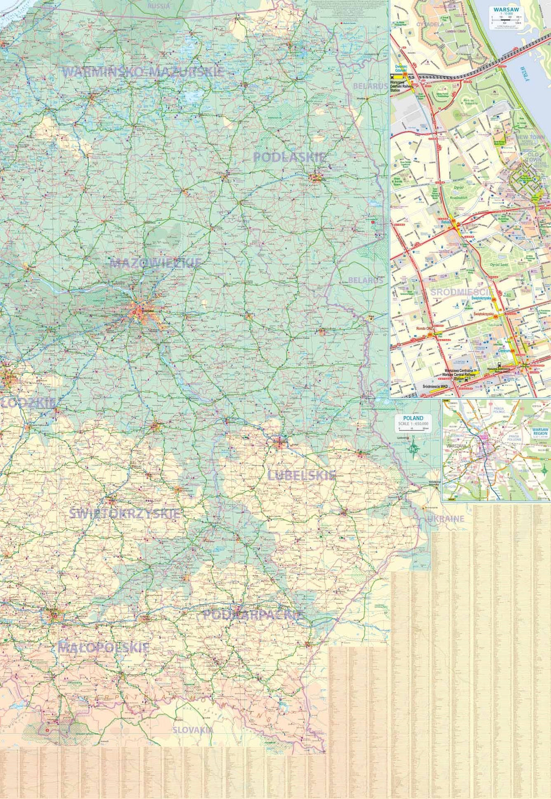 Carte de voyage de la Pologne | ITM - La Compagnie des Cartes