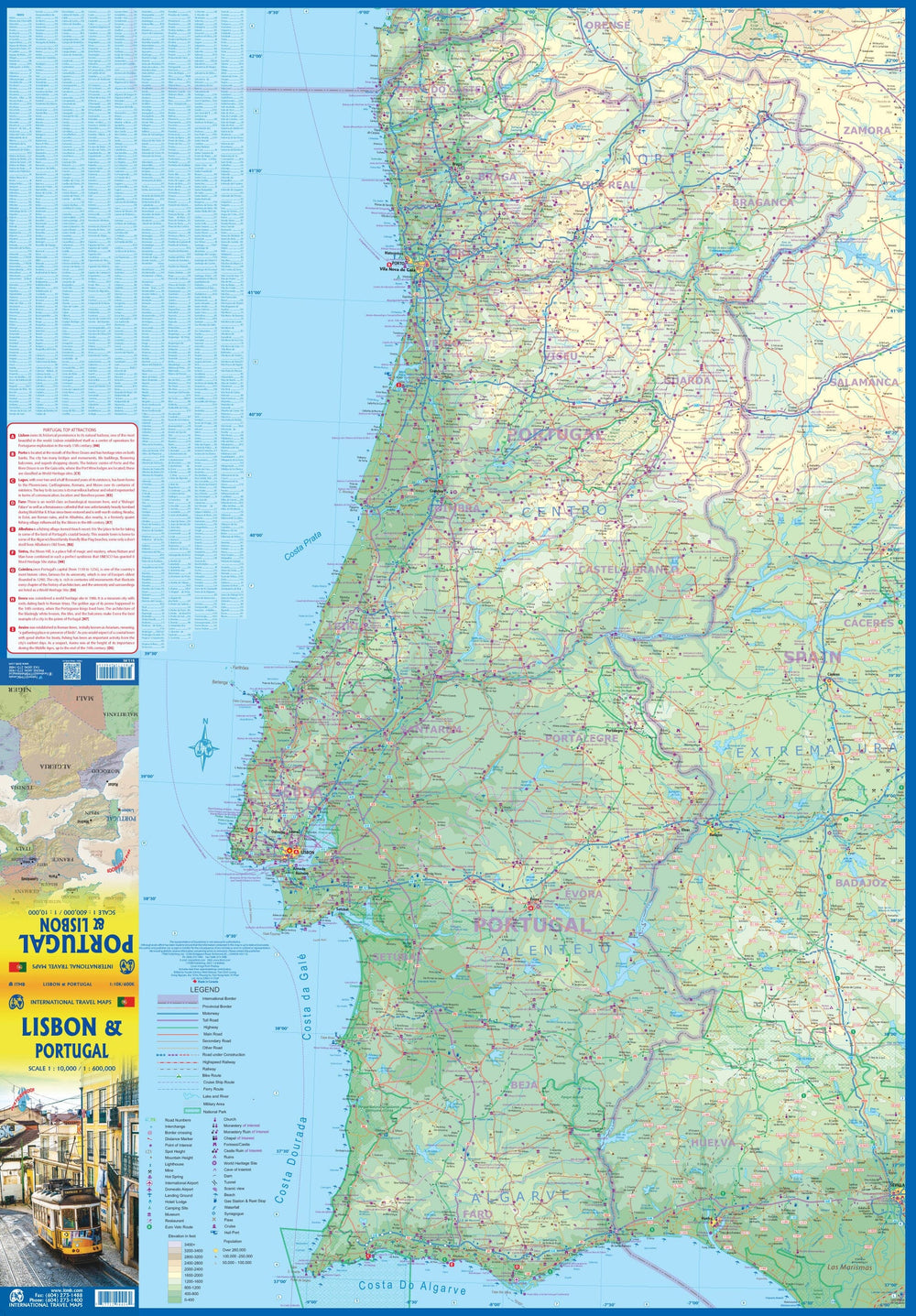 Carte de voyage - Portugal & Plan de Lisbonne | ITM carte pliée ITM 