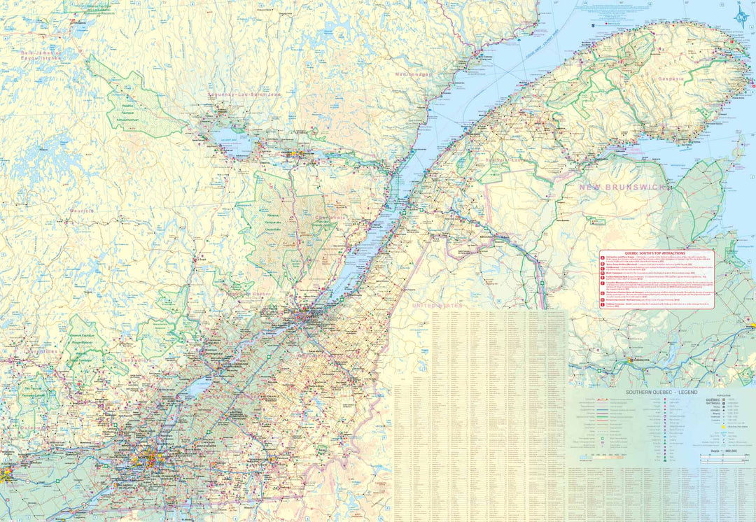 Carte de voyage - Québec Sud & Plan de Montréal | ITM carte pliée ITM 