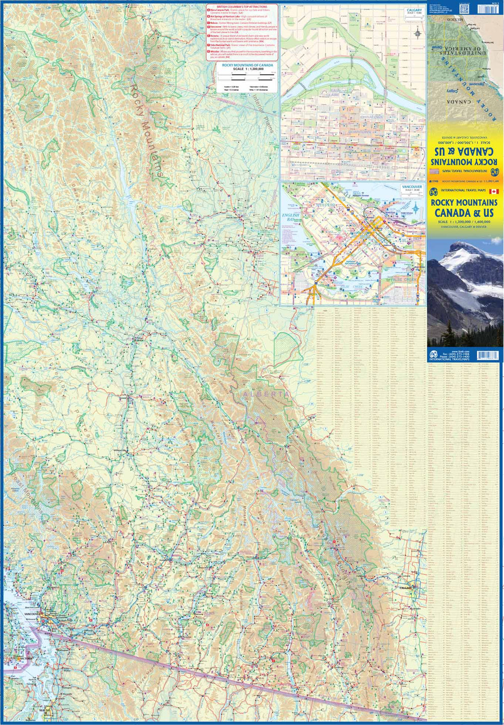 Carte de voyage - Rocheuses canadiennes & US | ITM carte pliée ITM 