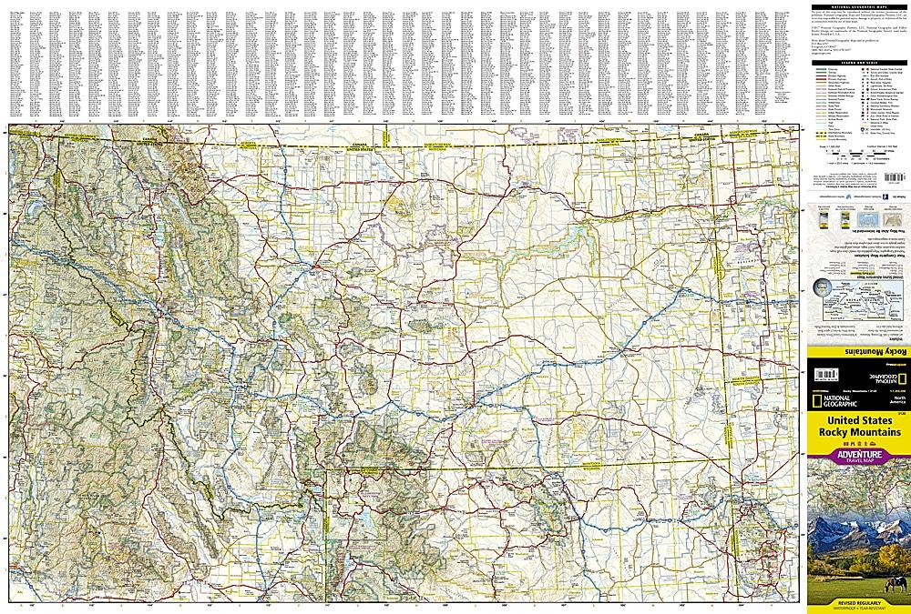 Carte de voyage - Rocky Mountains (USA) | National Geographic - La Compagnie des Cartes