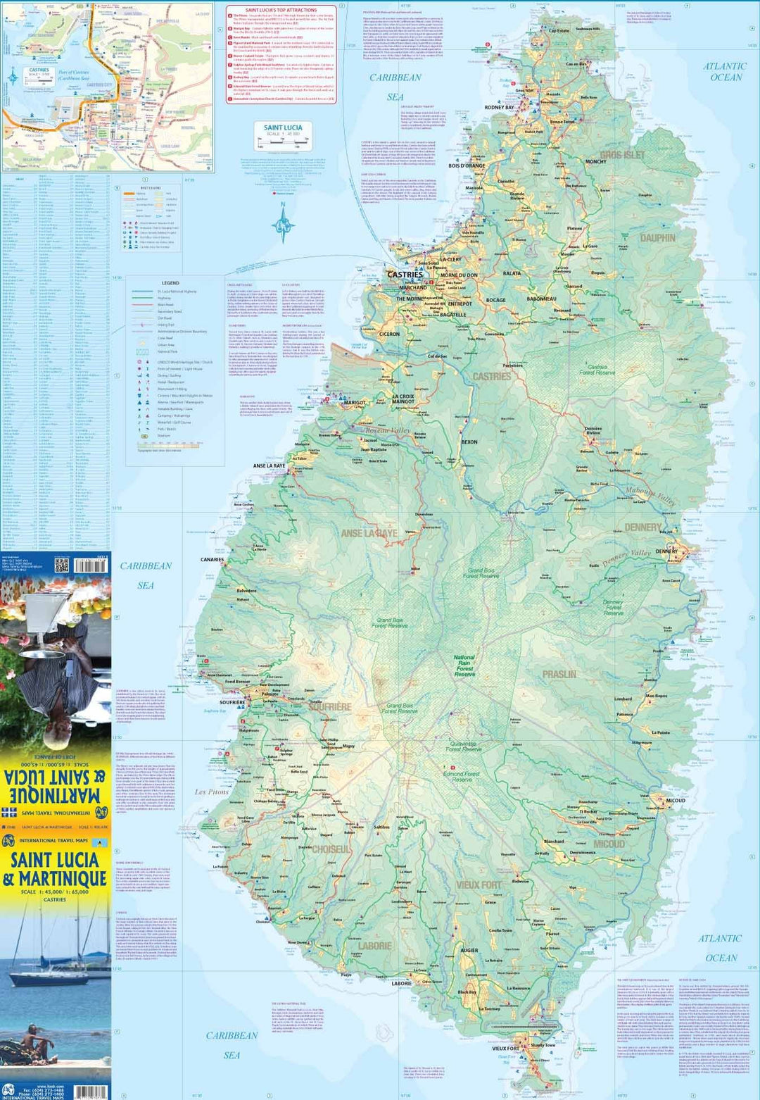 Carte de voyage - Sainte Lucie & Martinique | ITM carte pliée ITM 