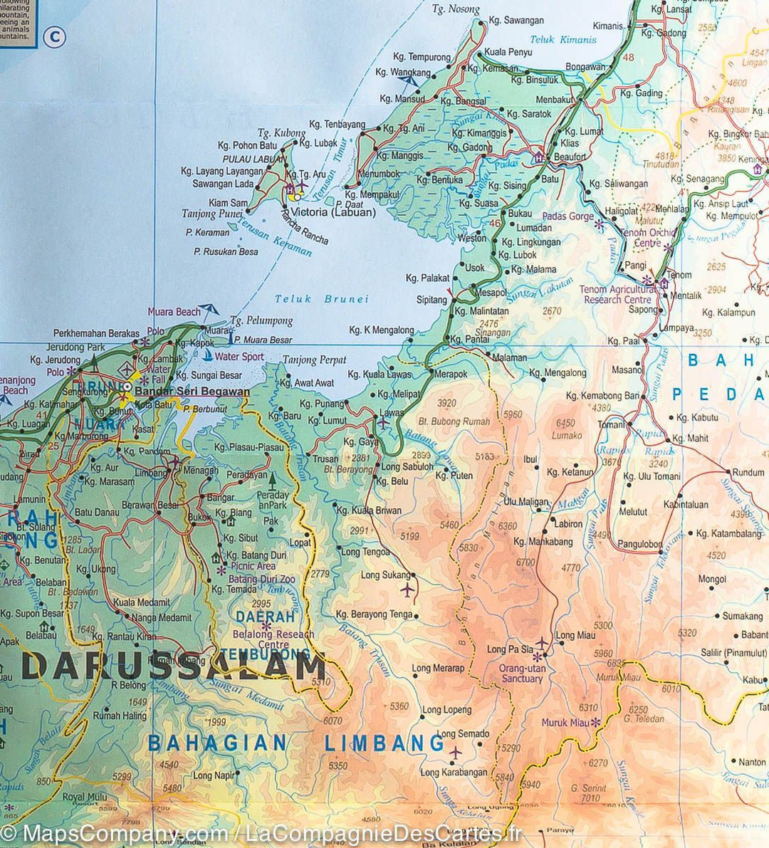 Carte de voyage - Sarawak, Sabah & Brunei | ITM carte pliée ITM 