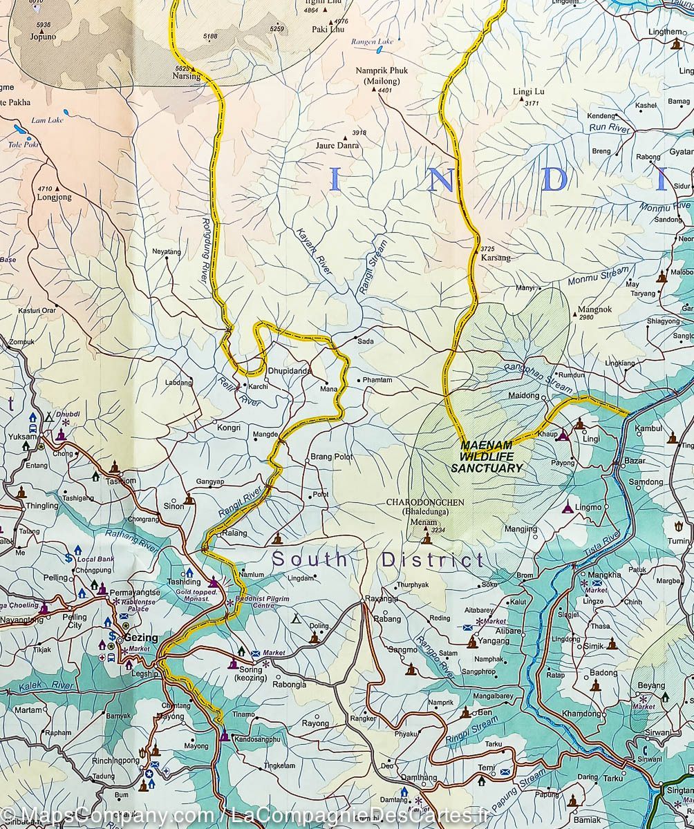 Carte de voyage - Sikkim & Inde Nord-Est | ITM carte pliée ITM 