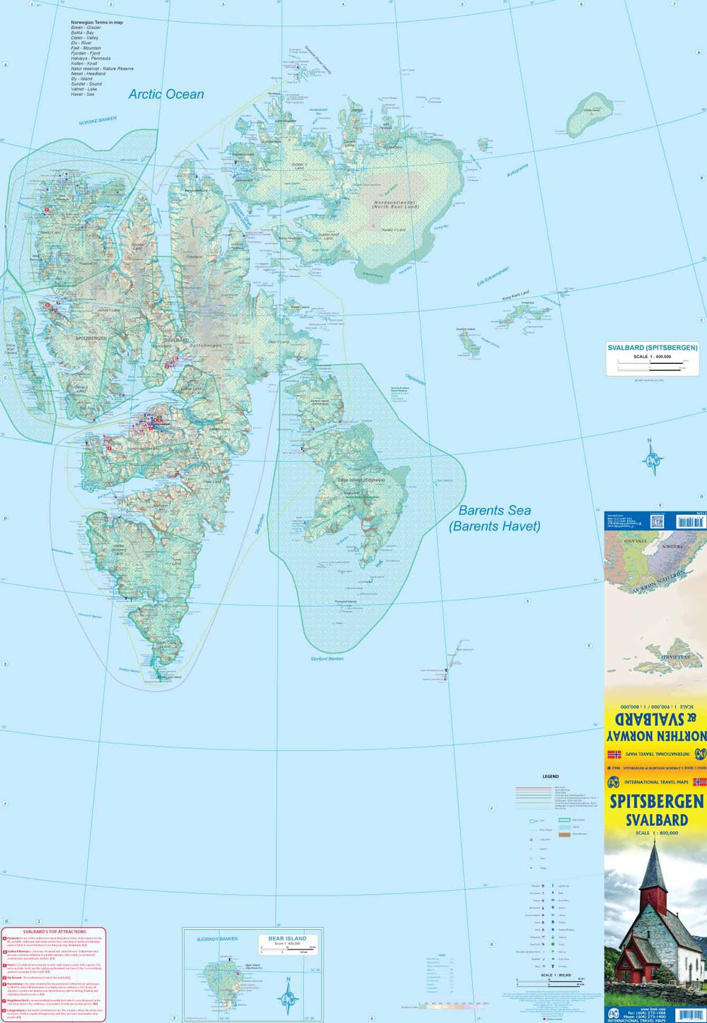 Carte de voyage - Spitzberg /Svalbard (Norvège) | ITM carte pliée ITM 