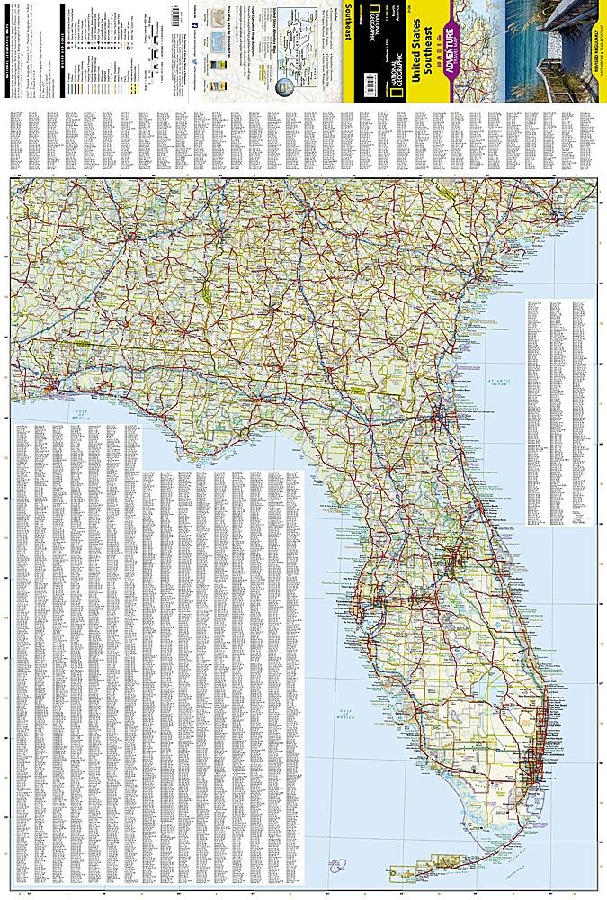 Carte de voyage - Sud-est des USA | National Geographic - La Compagnie des Cartes