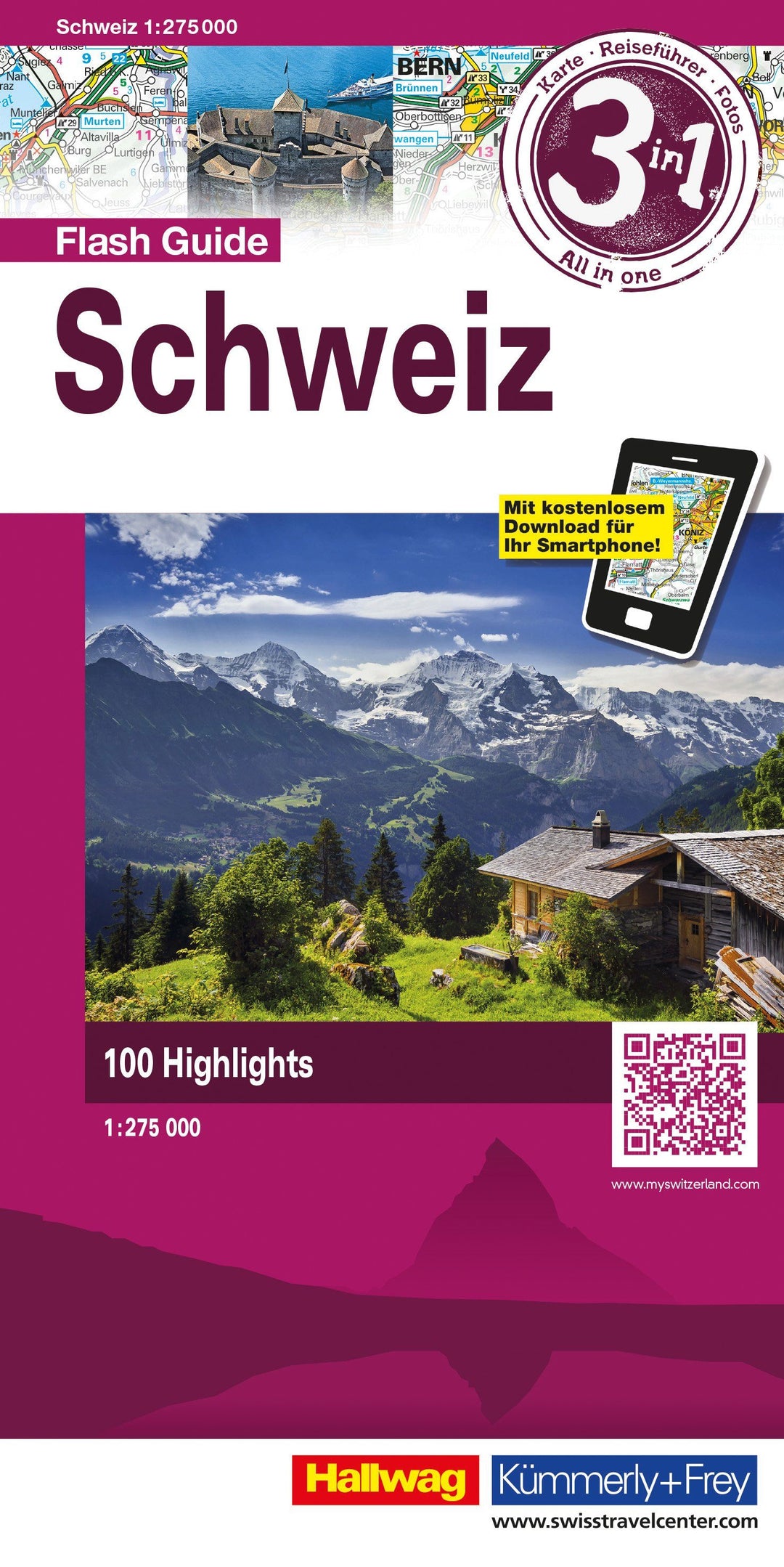 Carte de voyage - Suisse Flash Guide | Hallwag carte pliée Hallwag 