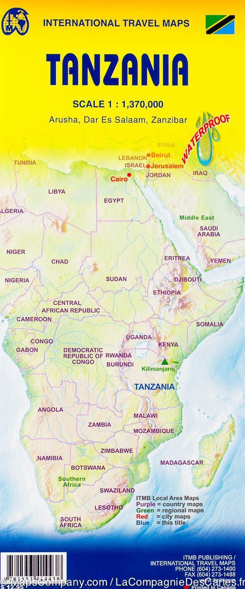Carte de voyage de la Tanzanie | ITM - La Compagnie des Cartes