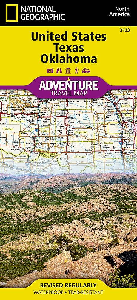 Carte de voyage - Texas & Oklahoma (USA) | National Geographic - La Compagnie des Cartes