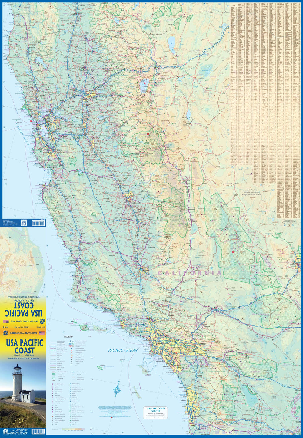 Carte de voyage - USA : Côte Pacifique | ITM carte pliée ITM 