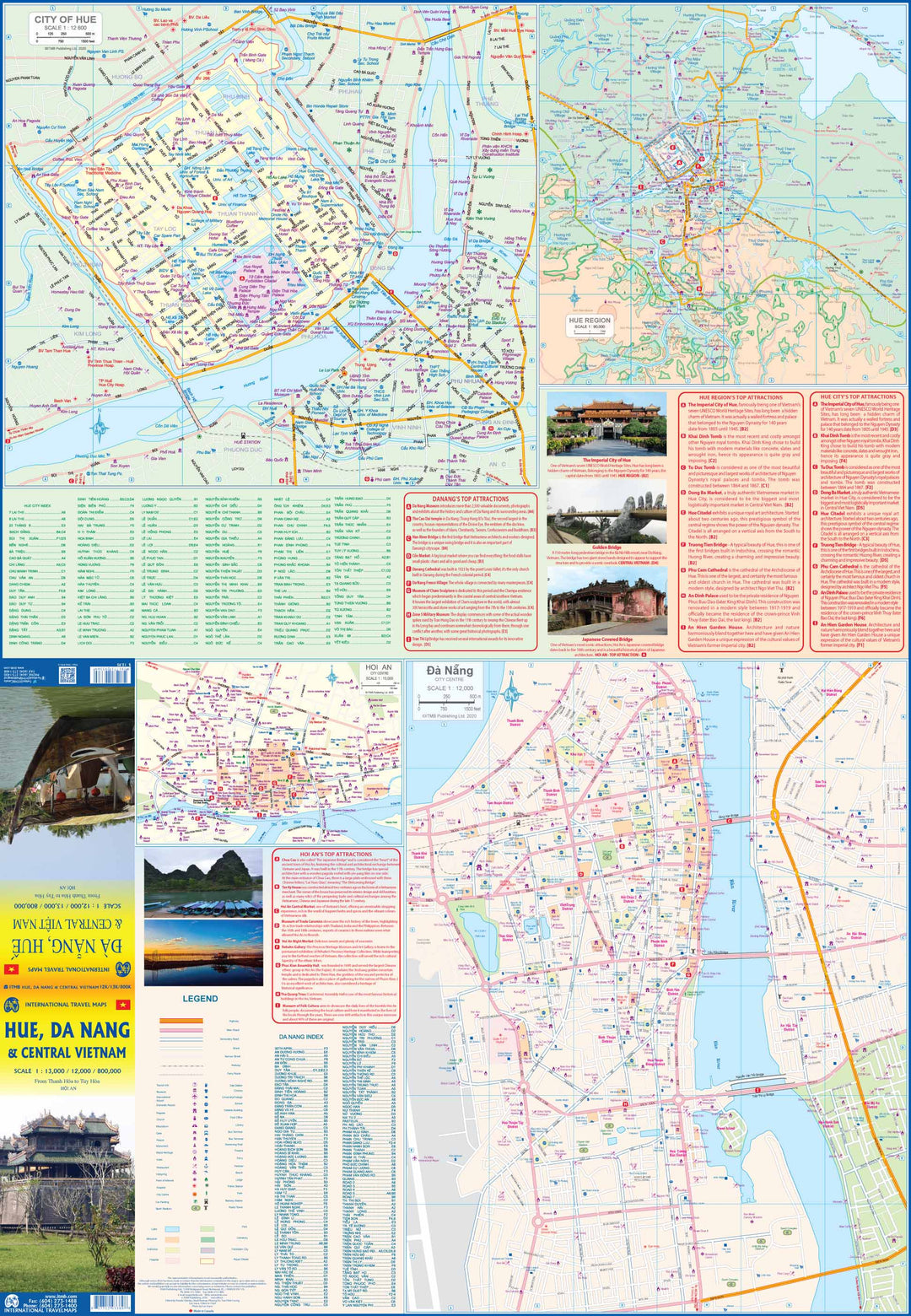 Carte de voyage - Vietnam Central & Plan de Hué et Da Nang | ITM carte pliée ITM 