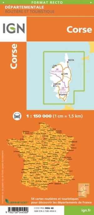 Carte départementale - Corse | IGN carte pliée IGN 