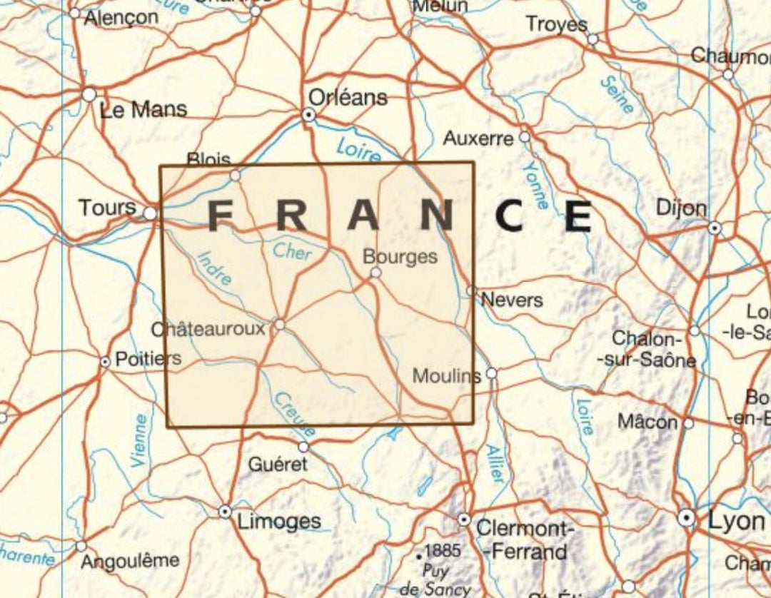 Carte départementale D18-36 - Cher & Indre | IGN carte pliée IGN 
