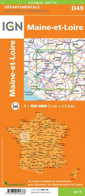 Carte départementale - Maine-et-Loire | IGN carte pliée IGN 
