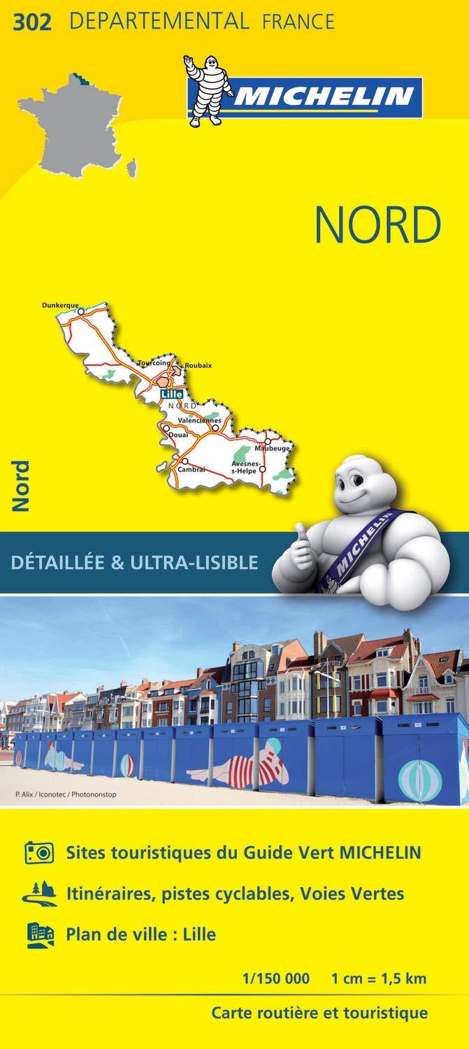 Carte départementale n° 302 - Nord | Michelin carte pliée Michelin 