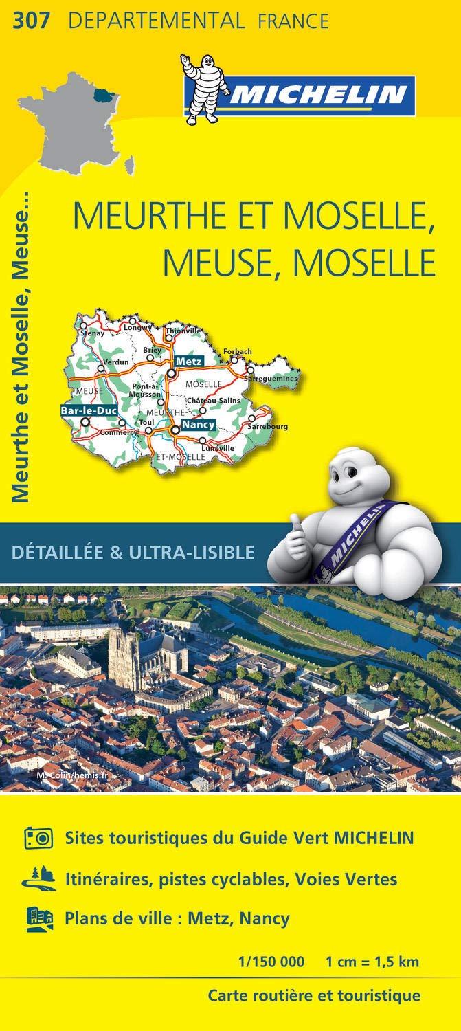 Carte départementale n° 307 - Meurthe et Moselle, Meuse & Moselle | Michelin carte pliée Michelin 