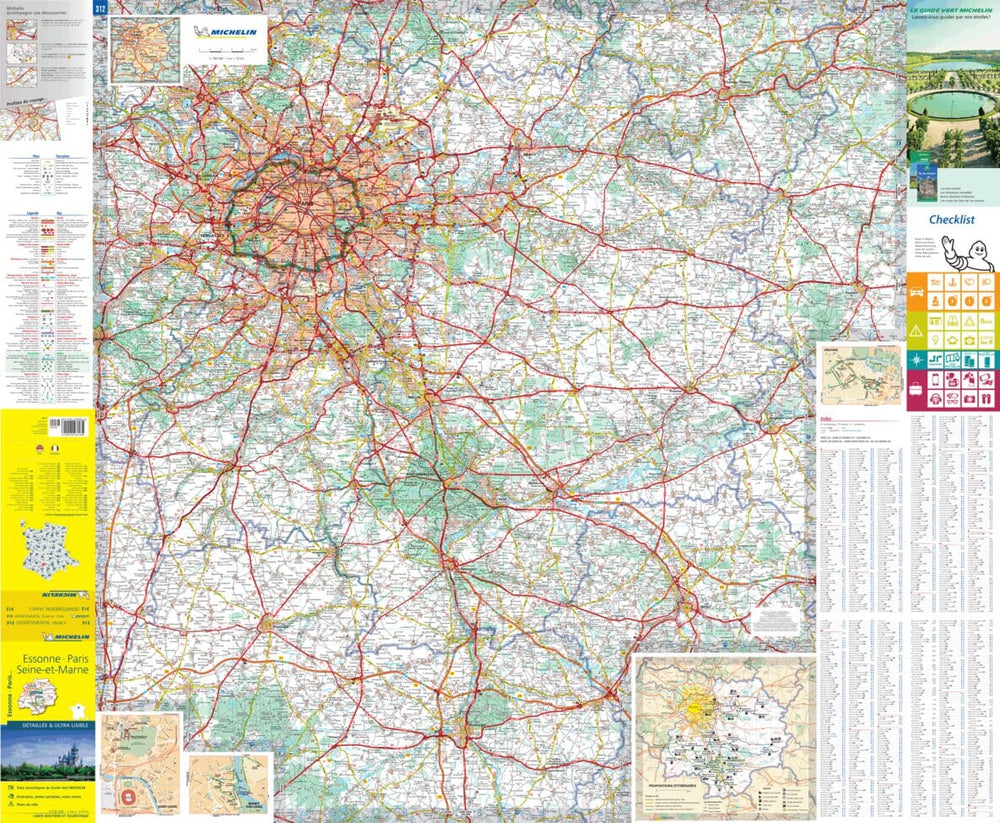 Carte départementale n° 312 - Essonne, Paris, Seine-et-Marne | Michelin carte pliée Michelin 