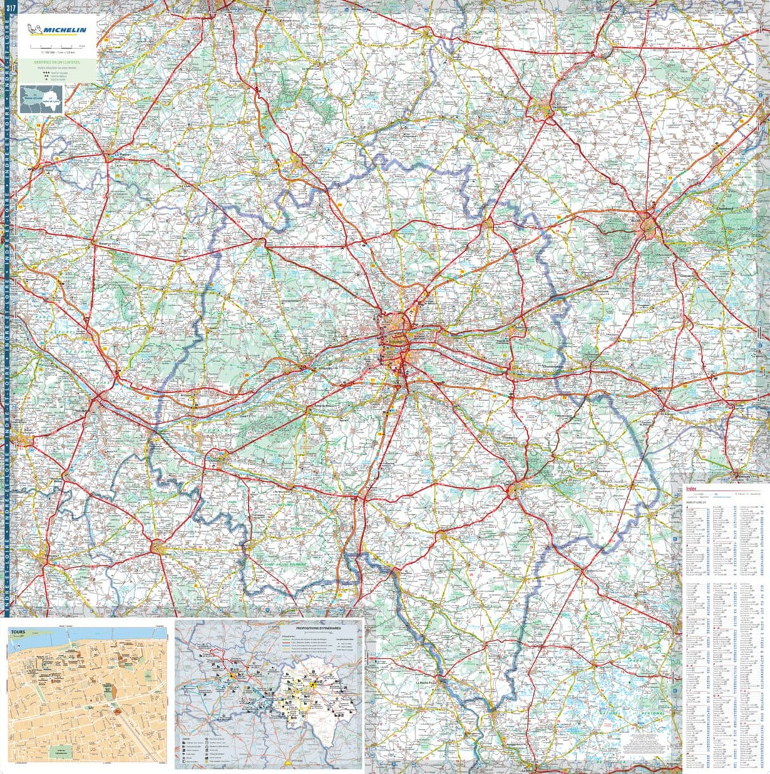 Carte départementale n° 317 - Indre-et-Loire & Maine-et-Loire | Michelin carte pliée Michelin 