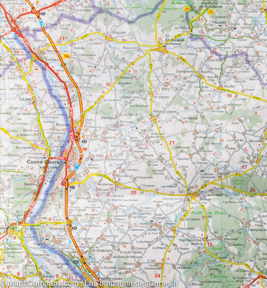 Carte départementale n° 319 - Nièvre & Yonne | Michelin carte pliée Michelin 