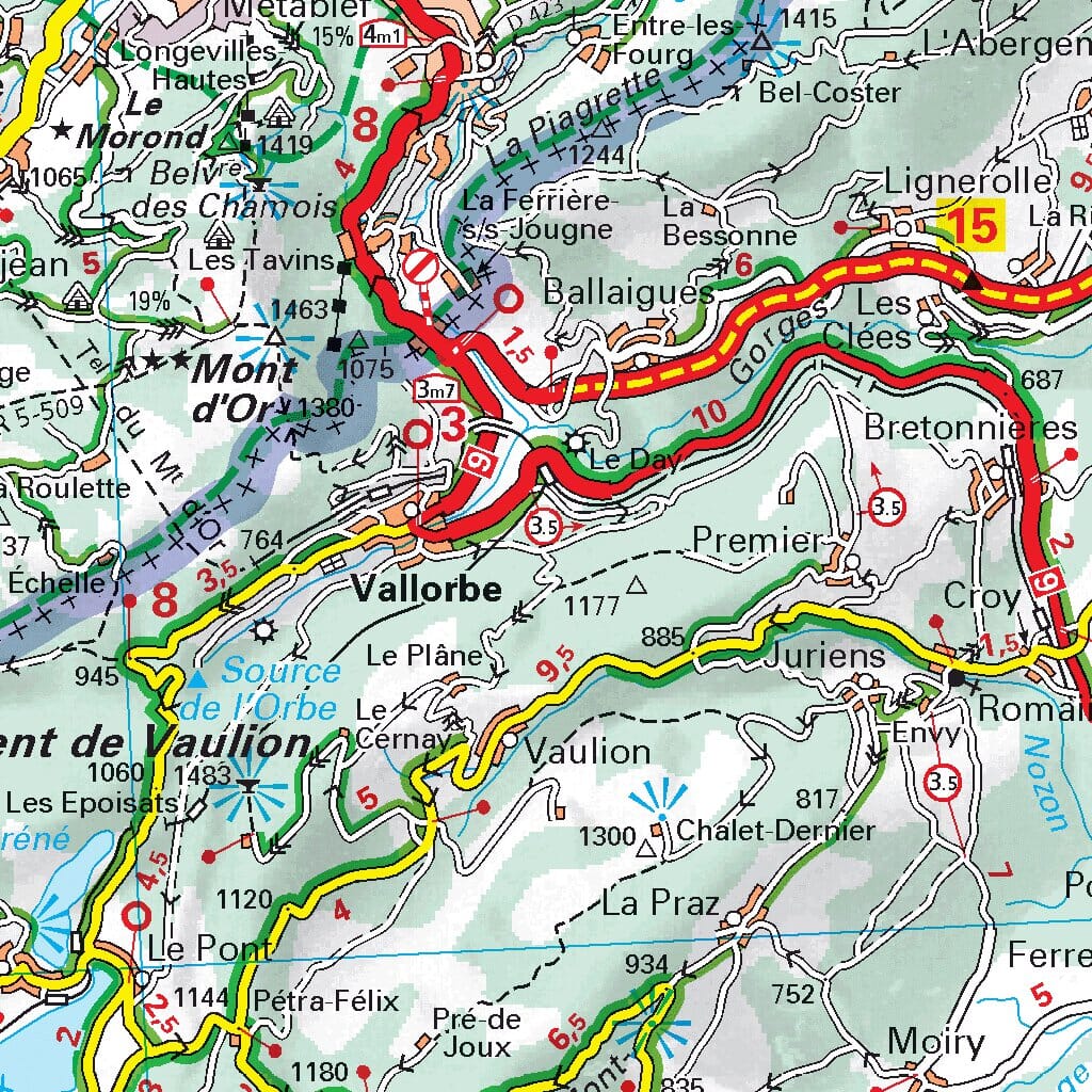 Carte départementale n° 321 - Doubs, Jura | Michelin carte pliée Michelin 