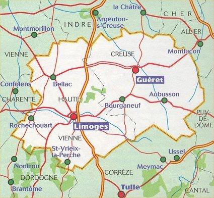 Carte départementale n° 325 - Creuse & Haute-Vienne | Michelin carte pliée Michelin 