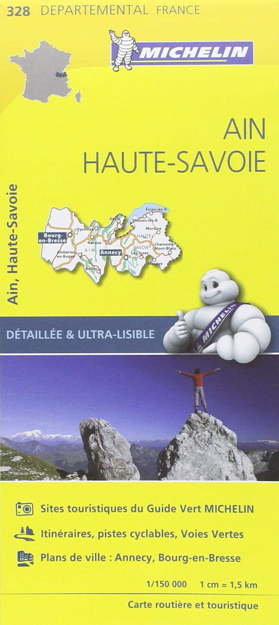 Carte départementale n° 328 - Ain & Haute-Savoie | Michelin carte pliée Michelin 