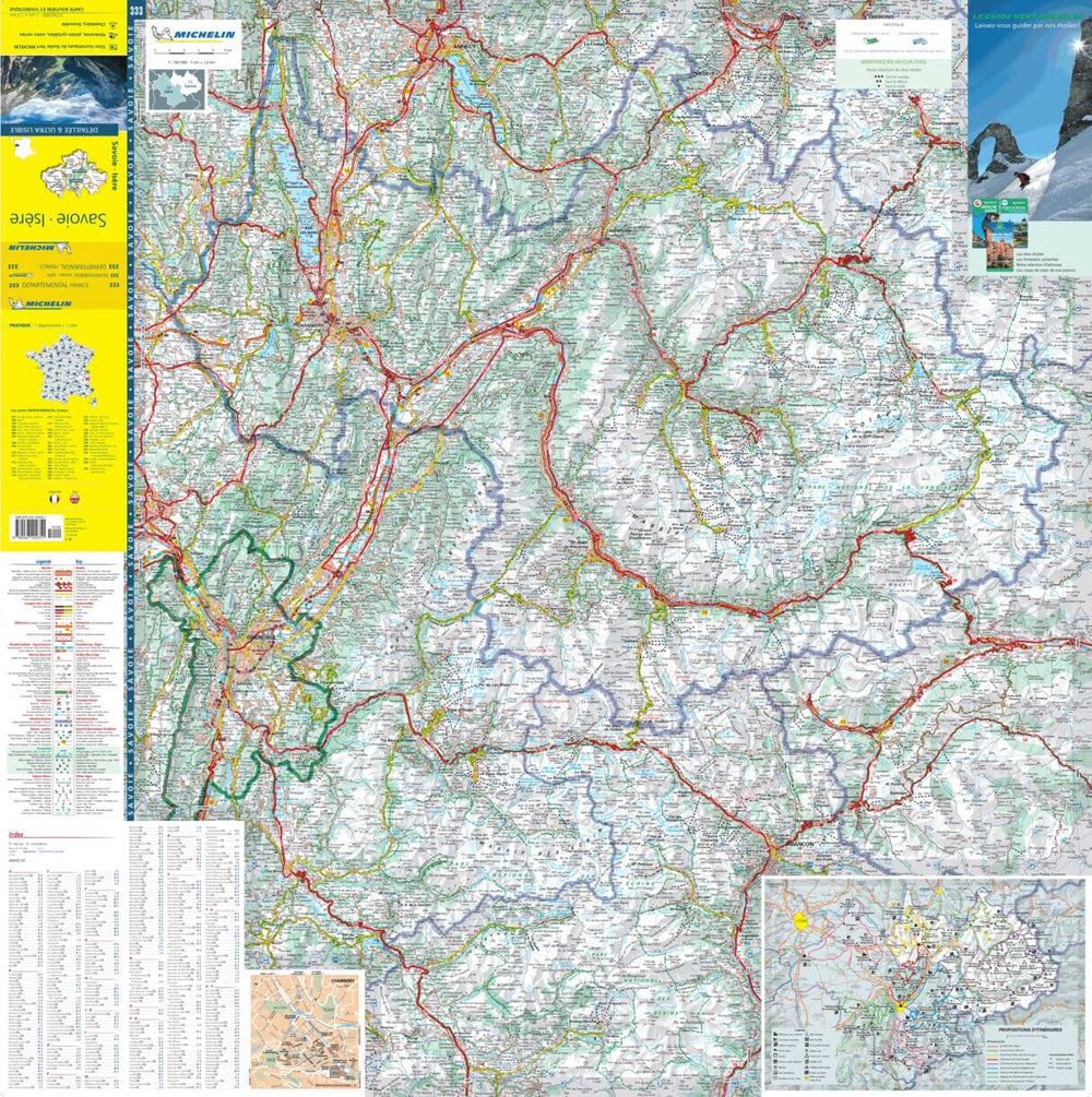 Carte départementale n° 333 - Isère & Savoie | Michelin carte pliée Michelin 