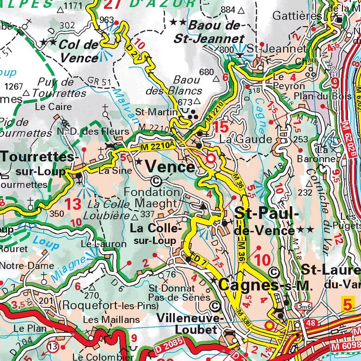 Carte départementale n° 341 - Alpes-Maritimes | Michelin carte pliée Michelin 
