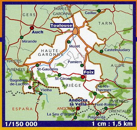 Carte départementale n° 343 - Ariège, Haute-Garonne | Michelin carte pliée Michelin 
